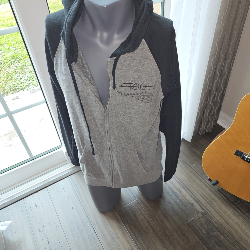 Gray and Black Men's Lightweight Hoodie Jacket